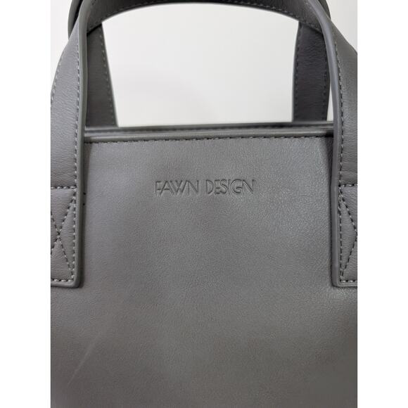 Fawn Design Purse Bag Tote Crossbody Gray Faux Leather - Picture 2 of 10